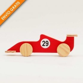 Auto de carreras de madera rojo