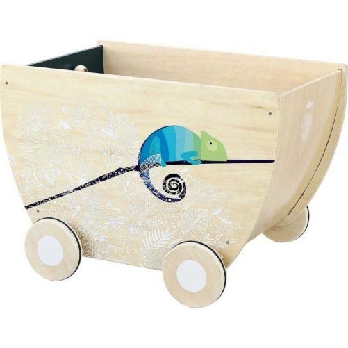 carrito de madera para llevar juguetes